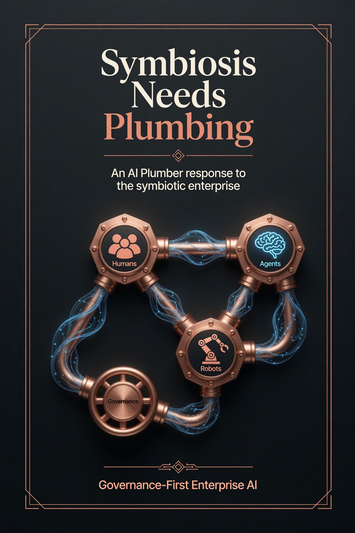 Book cover: Symbiosis Needs Plumbing — An AI Plumber response to the symbiotic enterprise